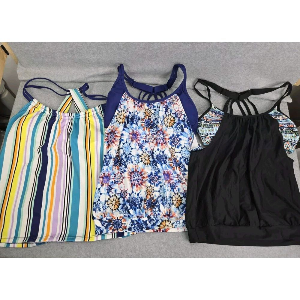 NWT Natori Women's Lot Of 3 Tankini Top 32 B/C Cup Sm Multicolor Swim TOPS ONLY